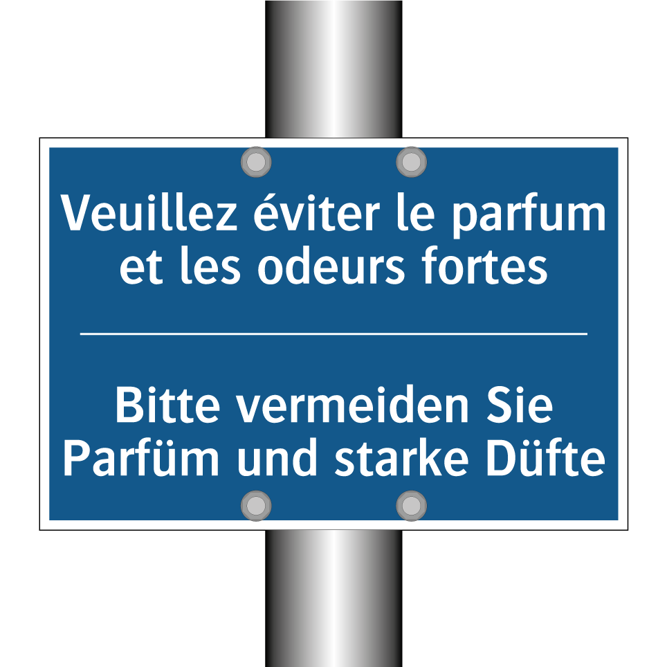 Bitte vermeiden Sie Parfüm und  /.../ - Veuillez éviter le parfum et les  /.../
