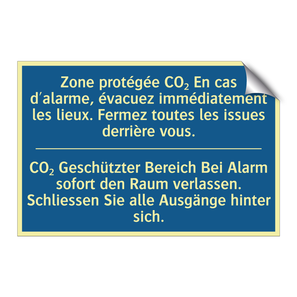 CO₂ Geschützter Bereich Bei Alarm  /.../ - Zone protégée CO₂ En cas d'alarme,  /.../