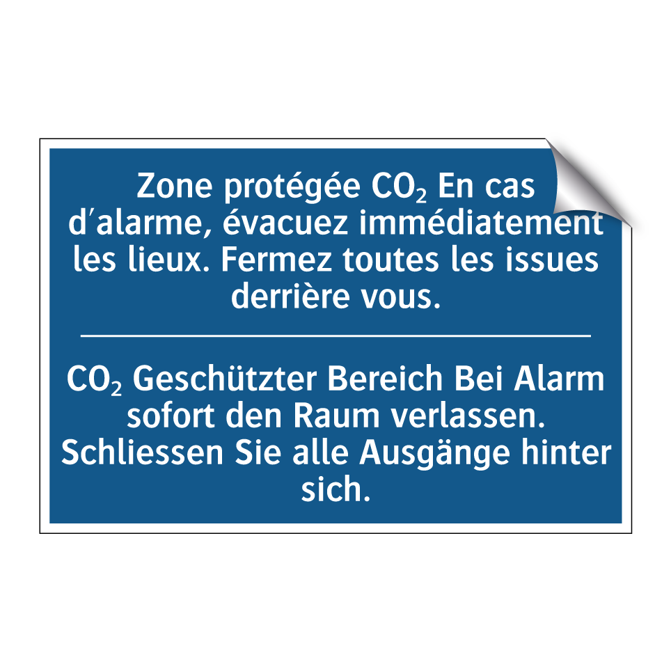 CO₂ Geschützter Bereich Bei Alarm  /.../ - Zone protégée CO₂ En cas d'alarme,  /.../