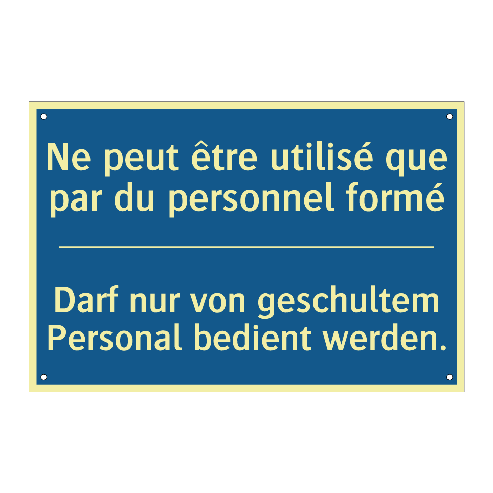 Darf nur von geschultem Personal  /.../ - Ne peut être utilisé que par du  /.../