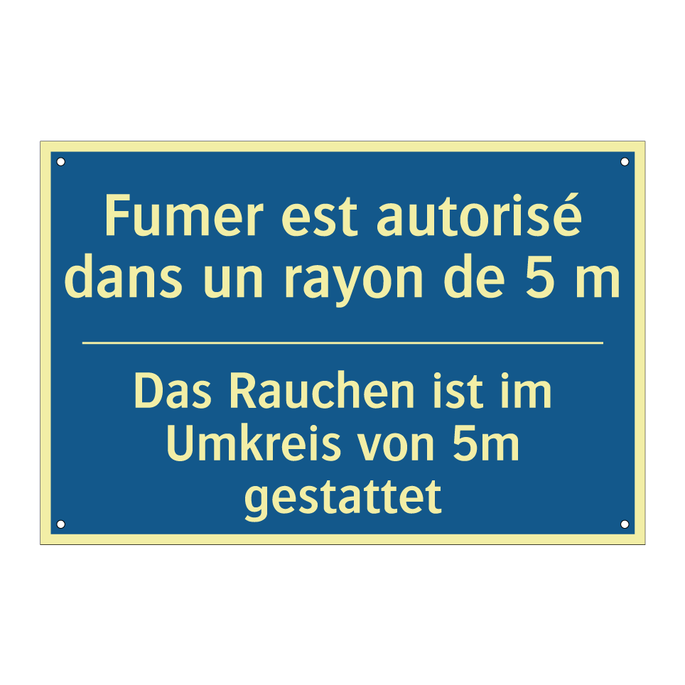 Das Rauchen ist im Umkreis von  /.../ - Fumer est autorisé dans un rayon  /.../