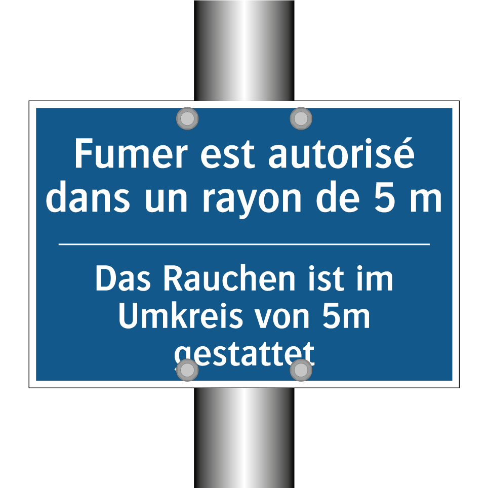 Das Rauchen ist im Umkreis von  /.../ - Fumer est autorisé dans un rayon  /.../