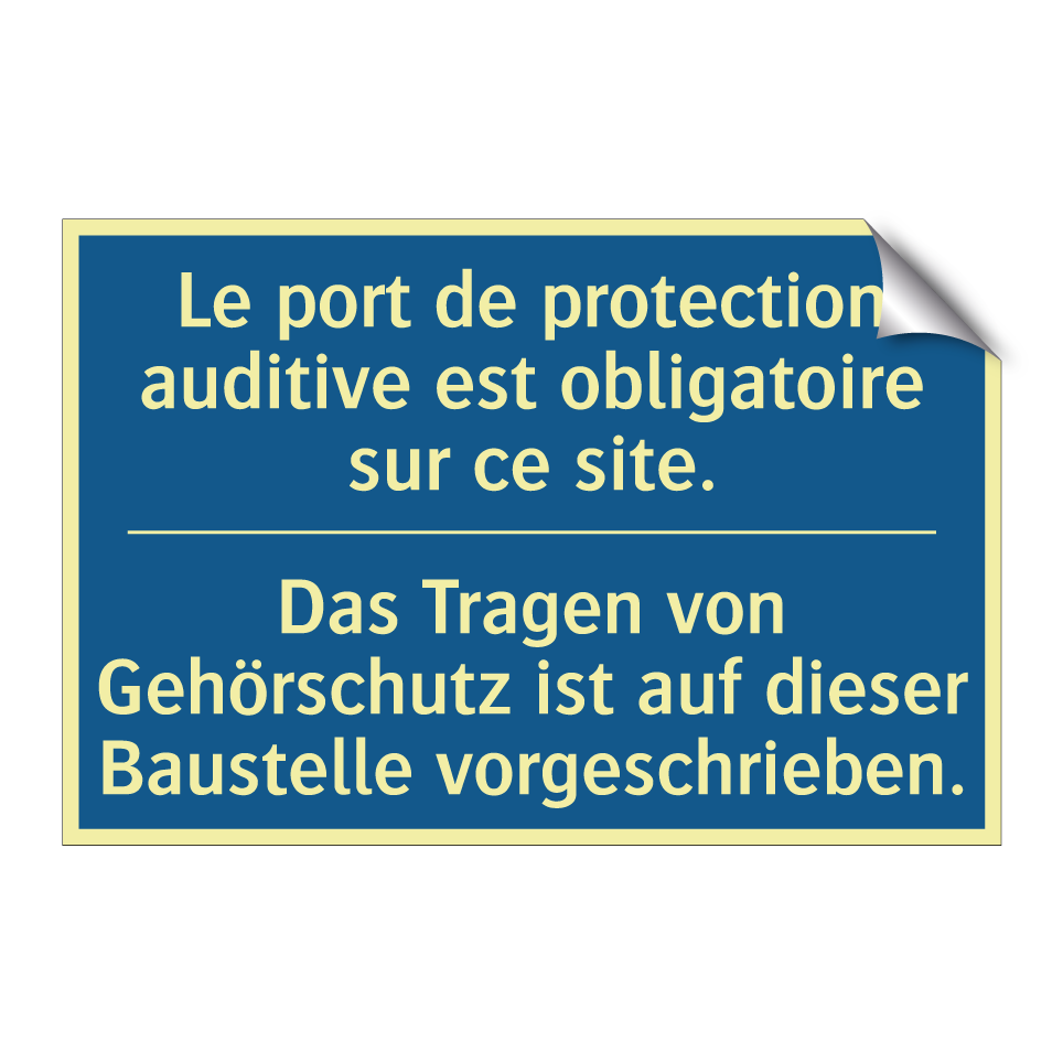 Das Tragen von Gehörschutz ist  /.../ - Le port de protection auditive  /.../