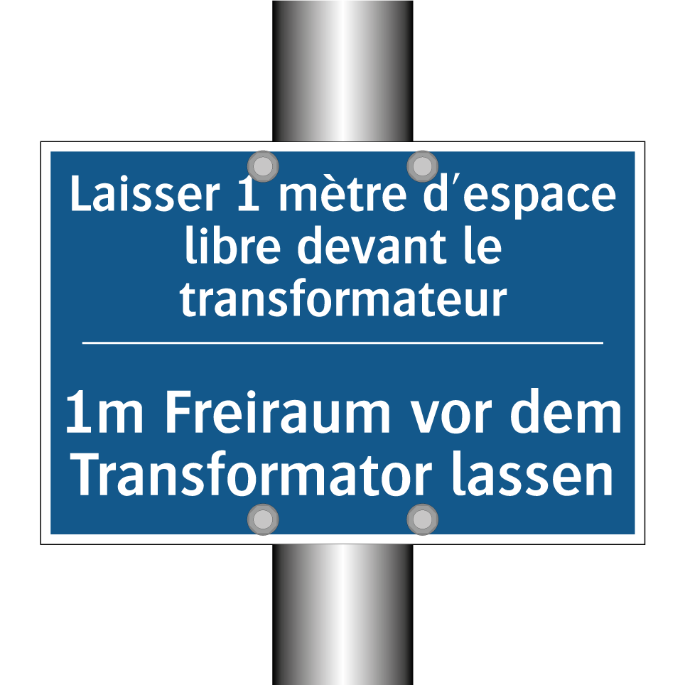 1m Freiraum vor dem Transformator  /.../ - Laisser 1 mètre d'espace libre  /.../