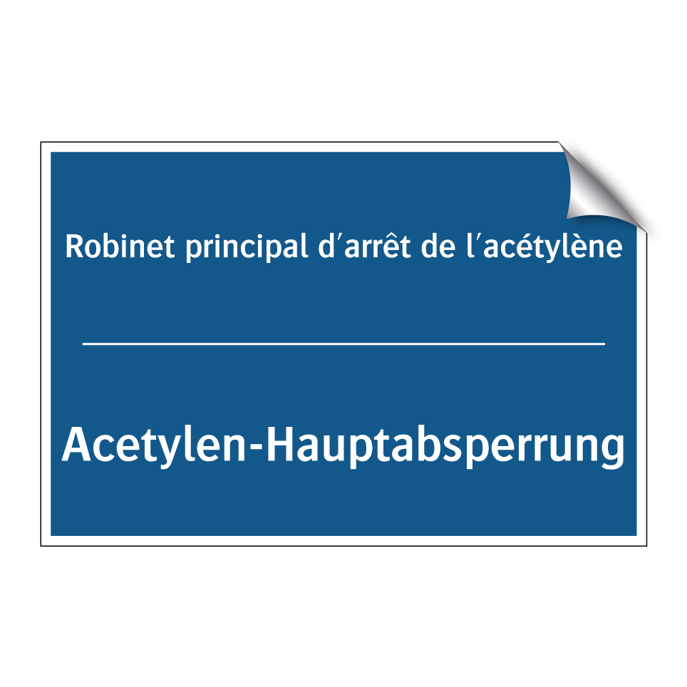Acetylen-Hauptabsperrung - Robinet principal d'arrêt de l'acétylène /.../