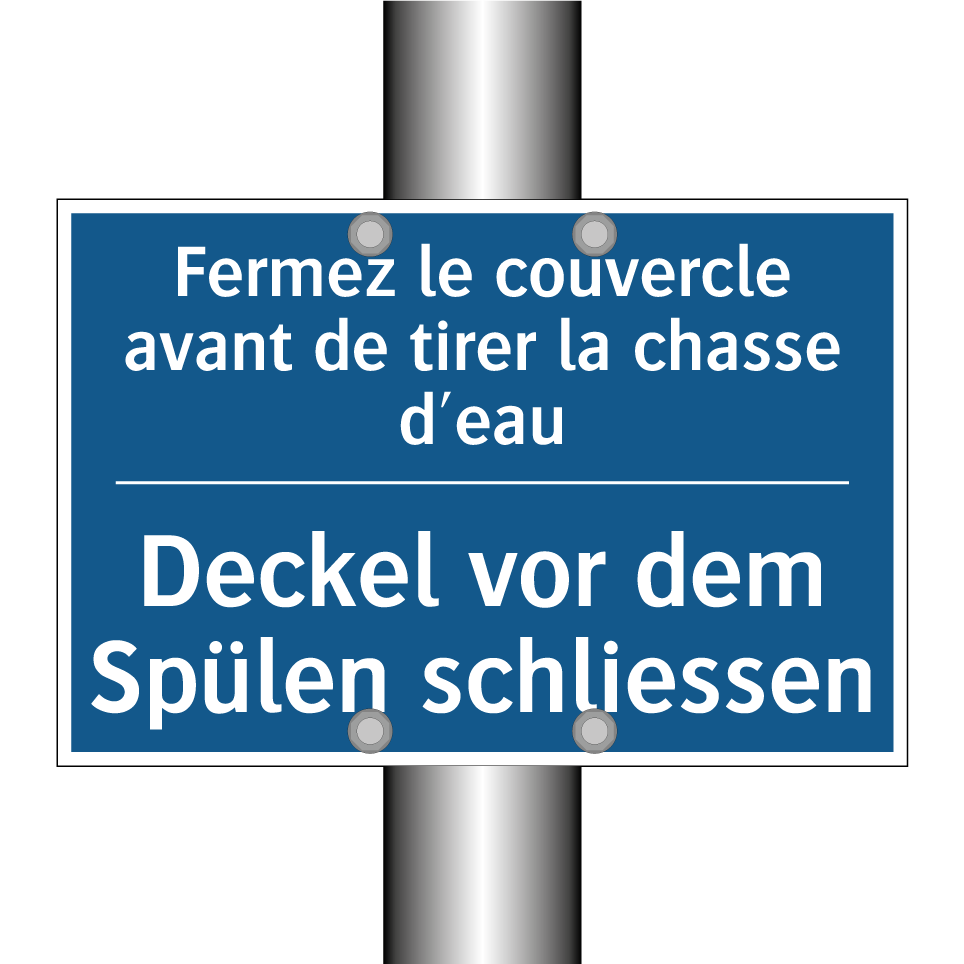 Deckel vor dem Spülen schliessen /.../ - Fermez le couvercle avant de tirer  /.../