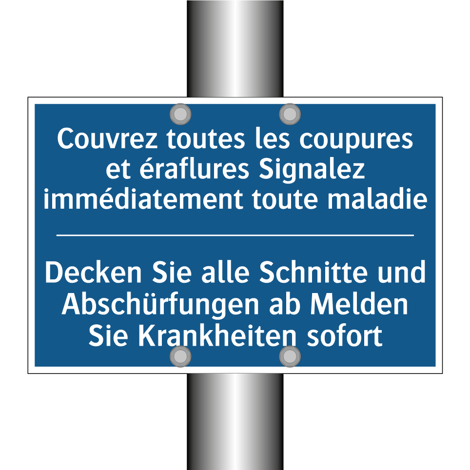 Decken Sie alle Schnitte und Abschürfungen  /.../ - Couvrez toutes les coupures et  /.../