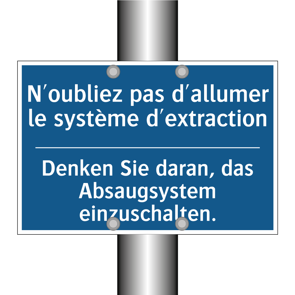 Denken Sie daran, das Absaugsystem  /.../ - N'oubliez pas d'allumer le système  /.../