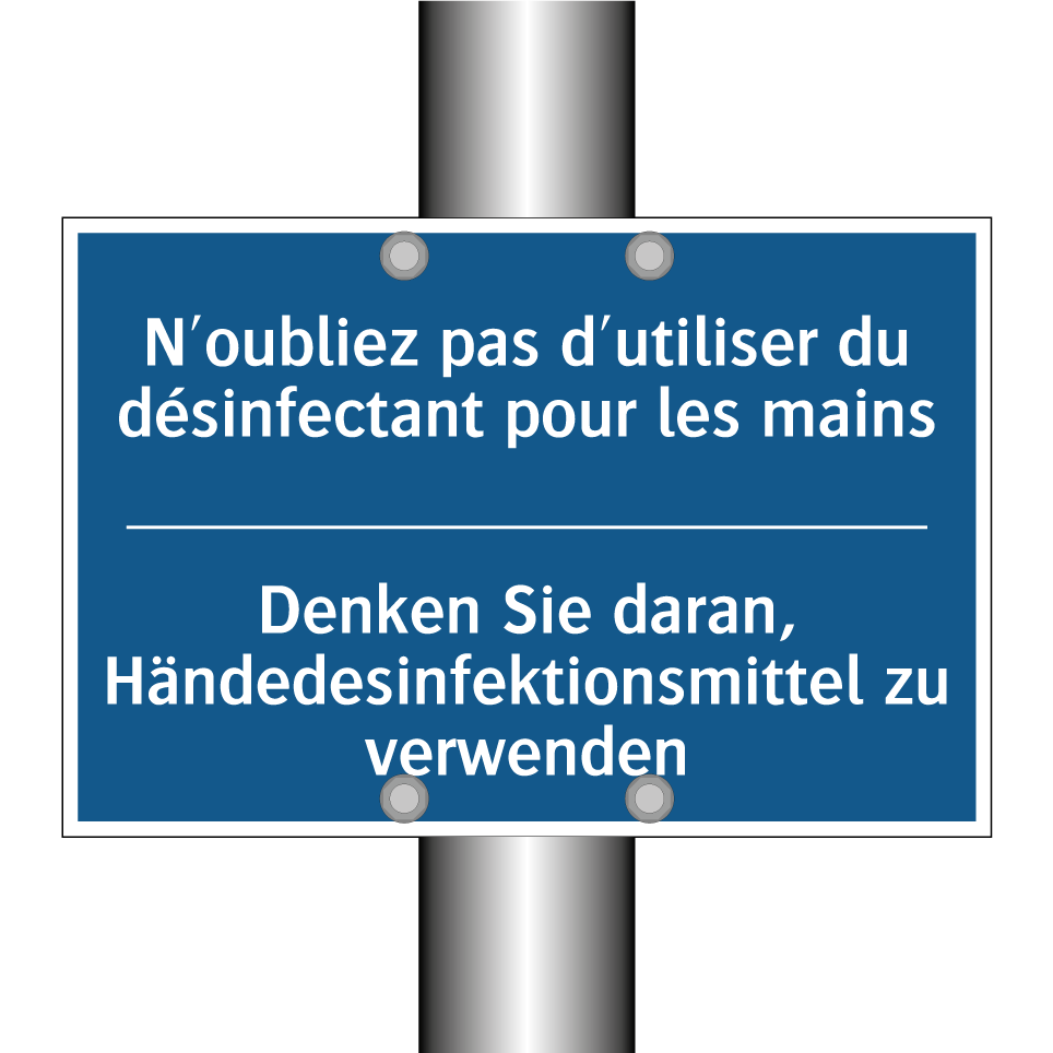 Denken Sie daran, Händedesinfektionsmittel  /.../ - N'oubliez pas d'utiliser du désinfectant  /.../