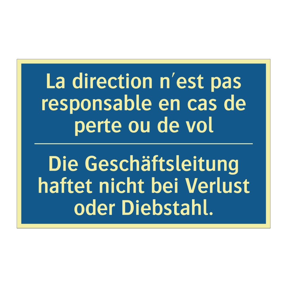 Die Geschäftsleitung haftet nicht  /.../ - La direction n'est pas responsable  /.../