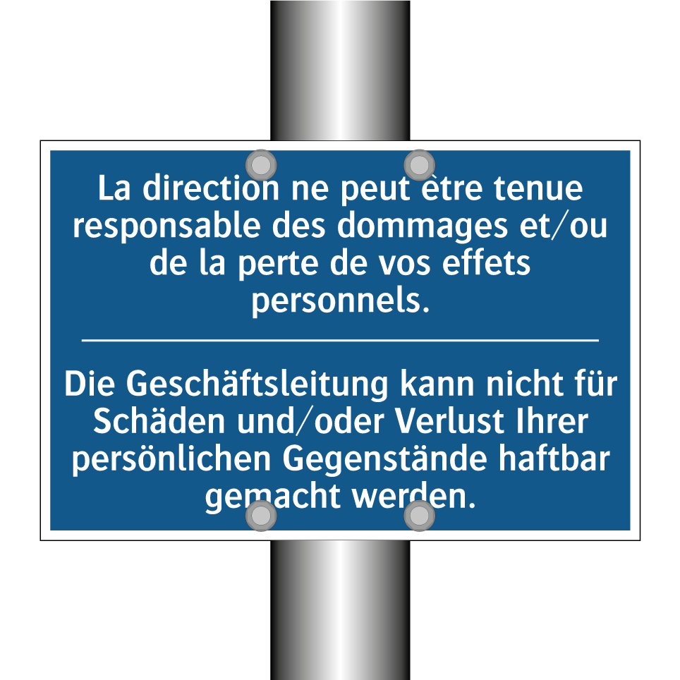 Die Geschäftsleitung kann nicht  /.../ - La direction ne peut être tenue  /.../