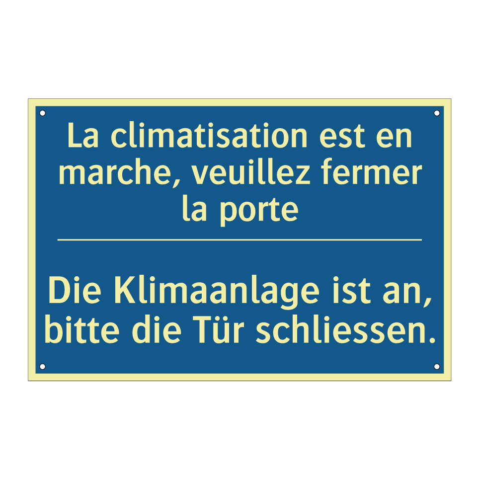 Die Klimaanlage ist an, bitte  /.../ - La climatisation est en marche,  /.../