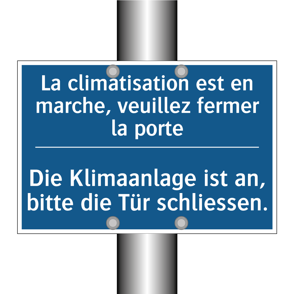 Die Klimaanlage ist an, bitte  /.../ - La climatisation est en marche,  /.../