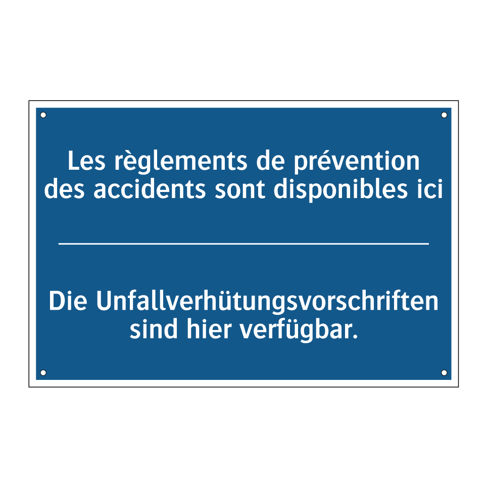 Die Unfallverhütungsvorschriften  /.../ - Les règlements de prévention des  /.../