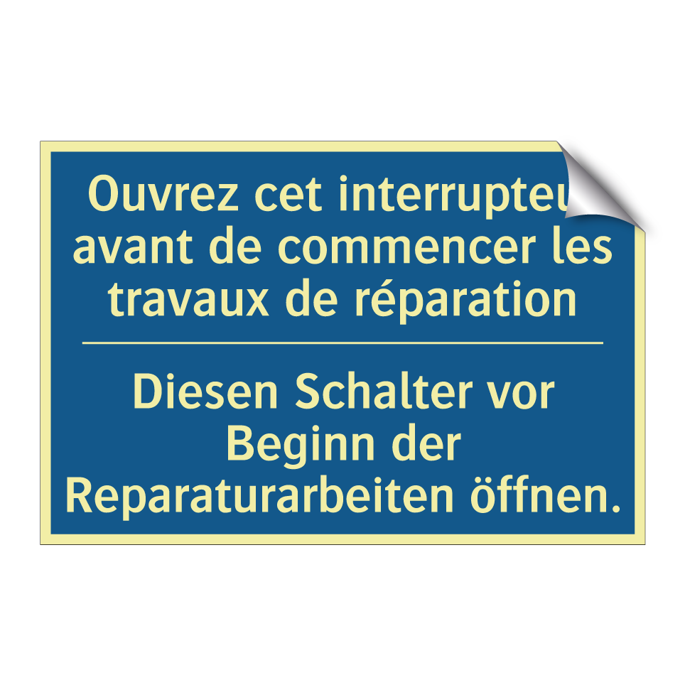 Diesen Schalter vor Beginn der  /.../ - Ouvrez cet interrupteur avant  /.../