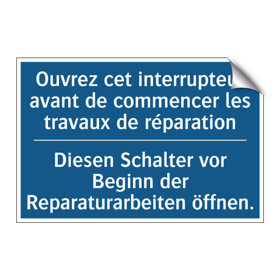 Diesen Schalter vor Beginn der  /.../ - Ouvrez cet interrupteur avant  /.../