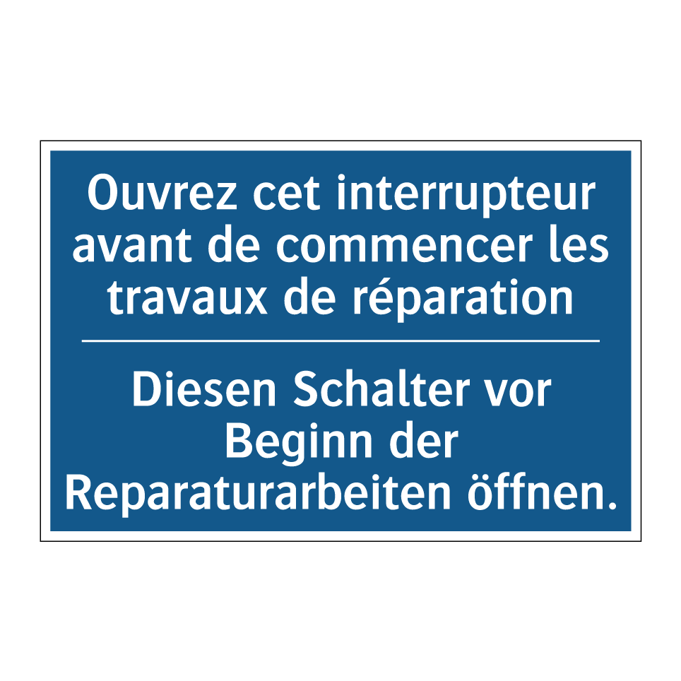 Diesen Schalter vor Beginn der  /.../ - Ouvrez cet interrupteur avant  /.../