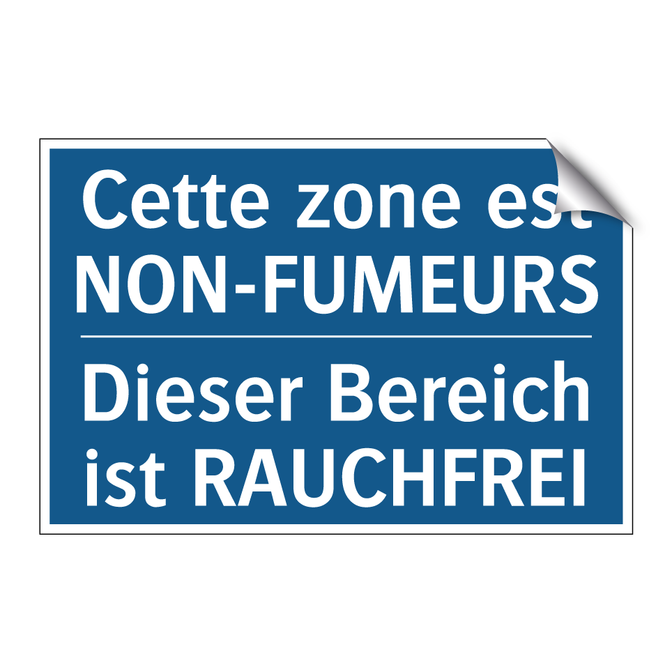 Dieser Bereich ist RAUCHFREI - Cette zone est NON-FUMEURS