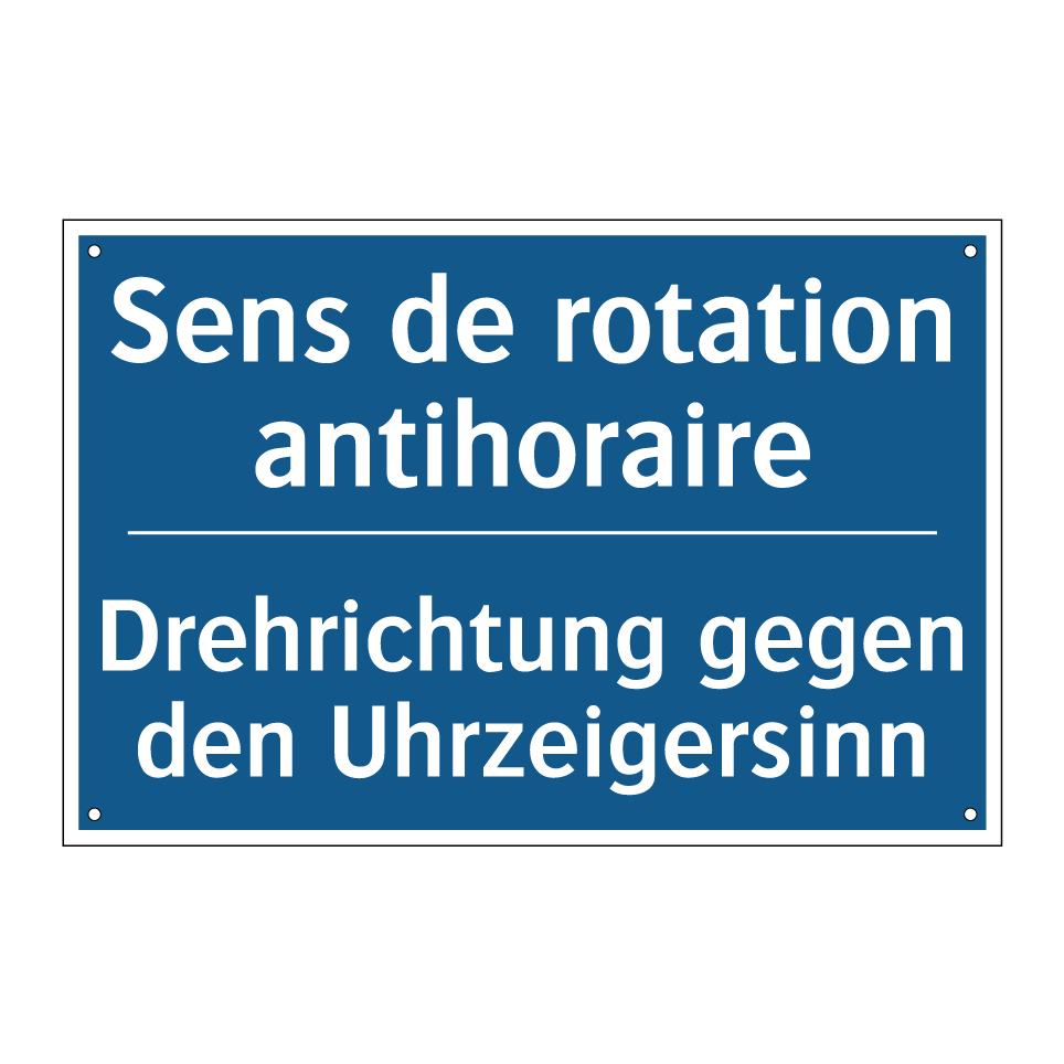 Drehrichtung gegen den Uhrzeigersinn /.../ - Sens de rotation antihoraire
