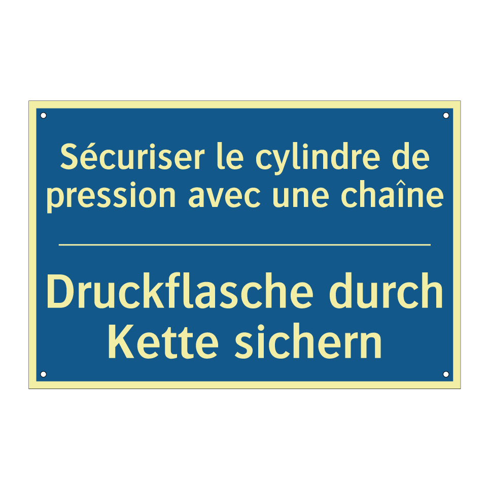 Druckflasche durch Kette sichern /.../ - Sécuriser le cylindre de pression  /.../