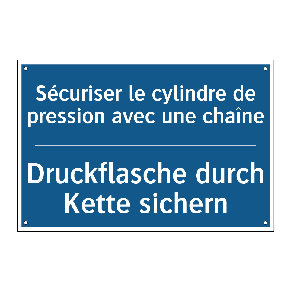 Druckflasche durch Kette sichern /.../ - Sécuriser le cylindre de pression  /.../