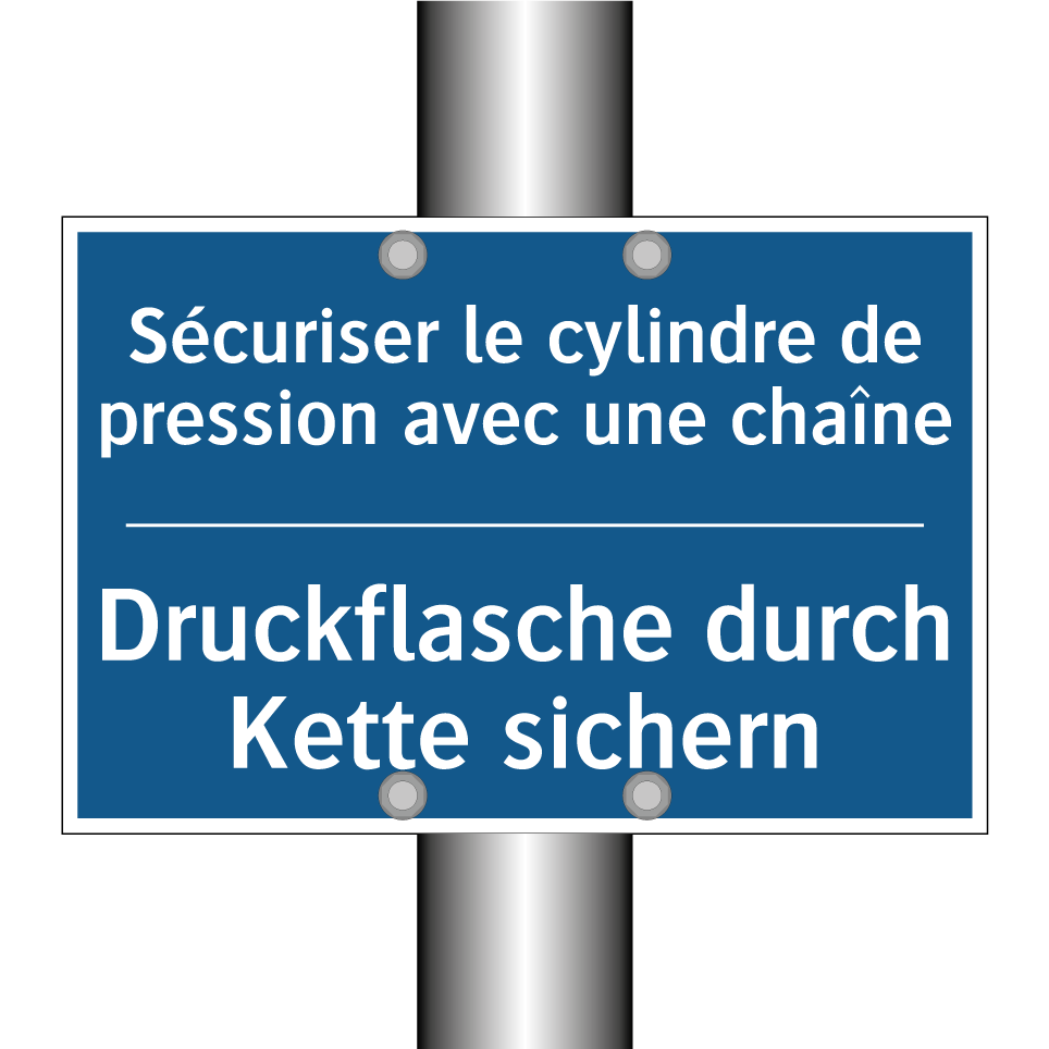 Druckflasche durch Kette sichern /.../ - Sécuriser le cylindre de pression  /.../