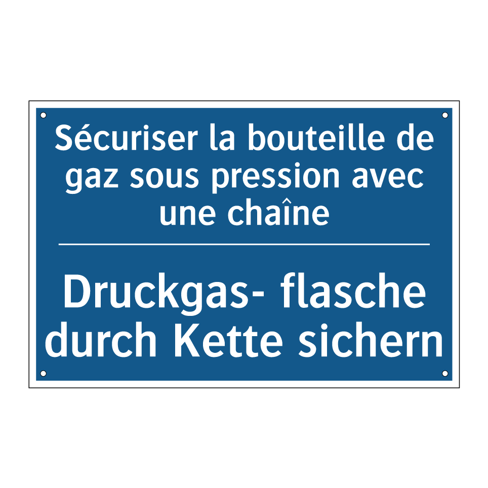 Druckgas- flasche durch Kette  /.../ - Sécuriser la bouteille de gaz  /.../