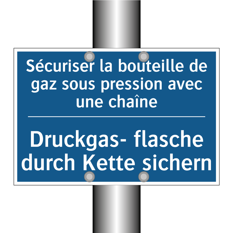Druckgas- flasche durch Kette  /.../ - Sécuriser la bouteille de gaz  /.../