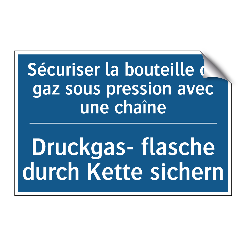 Druckgas- flasche durch Kette  /.../ - Sécuriser la bouteille de gaz  /.../