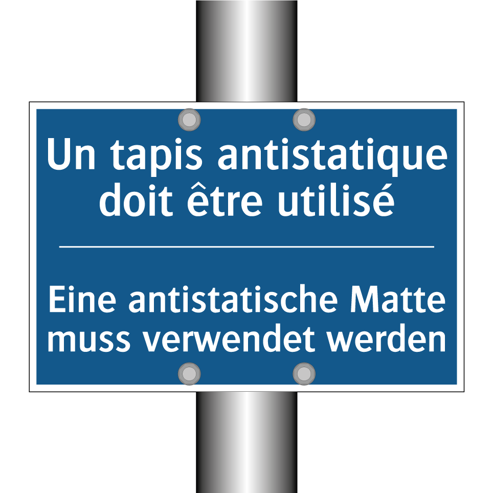 Eine antistatische Matte muss  /.../ - Un tapis antistatique doit être  /.../