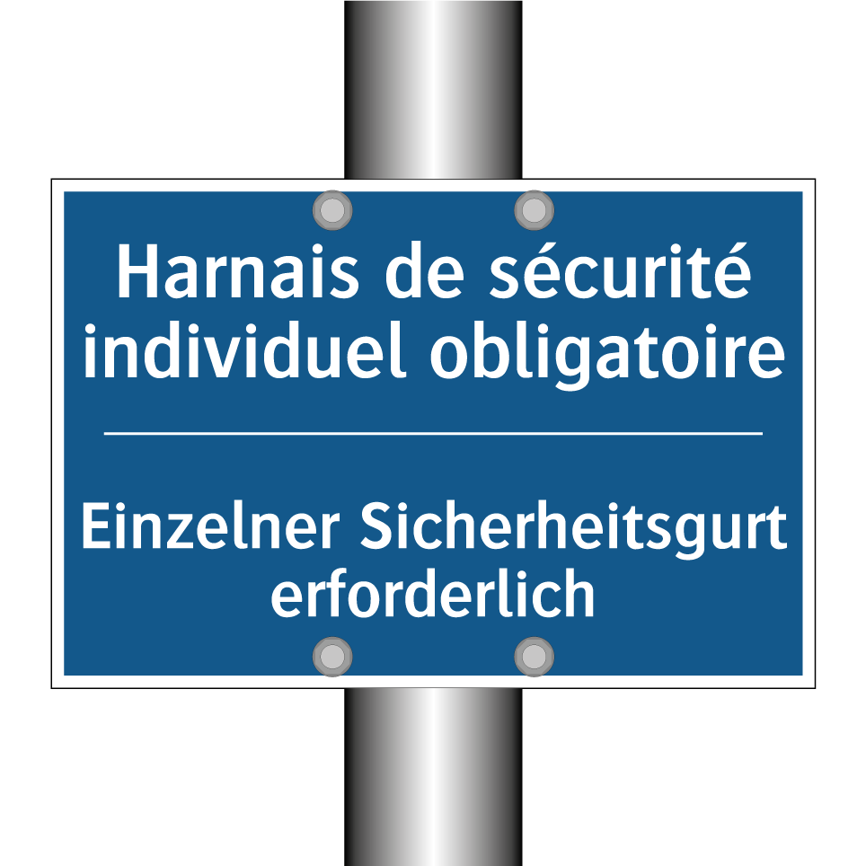 Einzelner Sicherheitsgurt erforderlich /.../ - Harnais de sécurité individuel  /.../