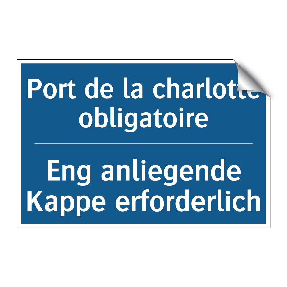 Eng anliegende Kappe erforderlich /.../ - Port de la charlotte obligatoire /.../