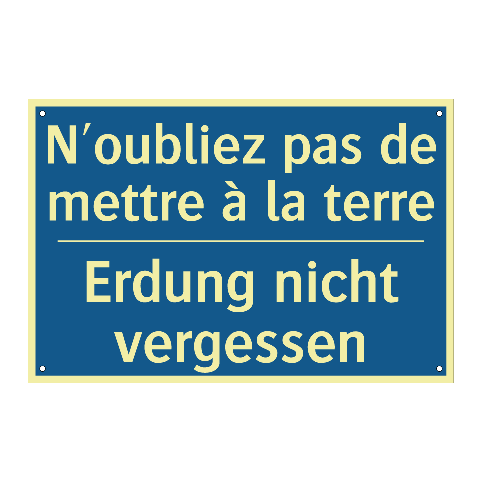 Erdung nicht vergessen - N'oubliez pas de mettre à la terre /.../