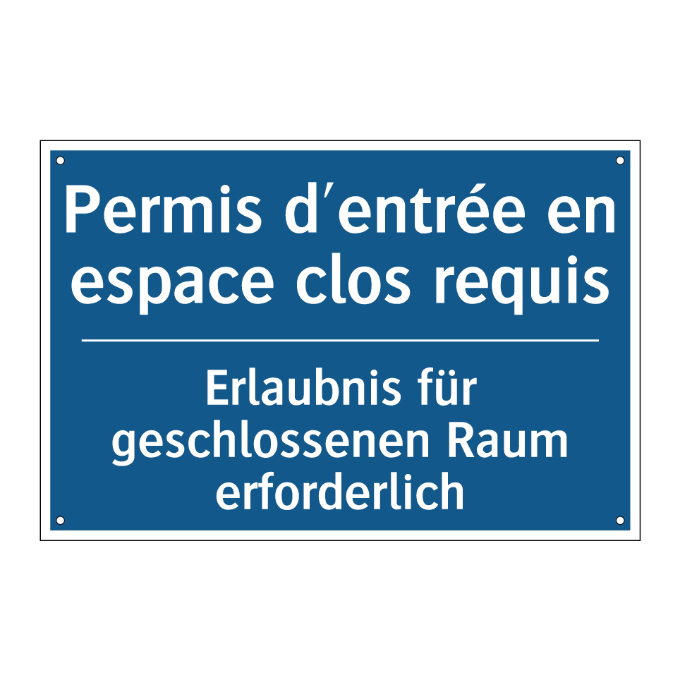 Erlaubnis für geschlossenen Raum  /.../ - Permis d'entrée en espace clos  /.../