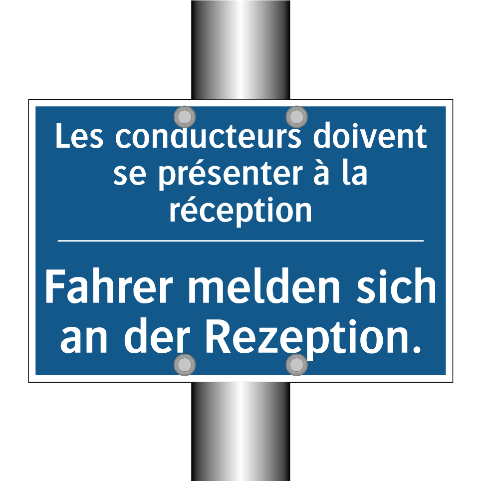 Fahrer melden sich an der Rezeption. /.../ - Les conducteurs doivent se présenter  /.../