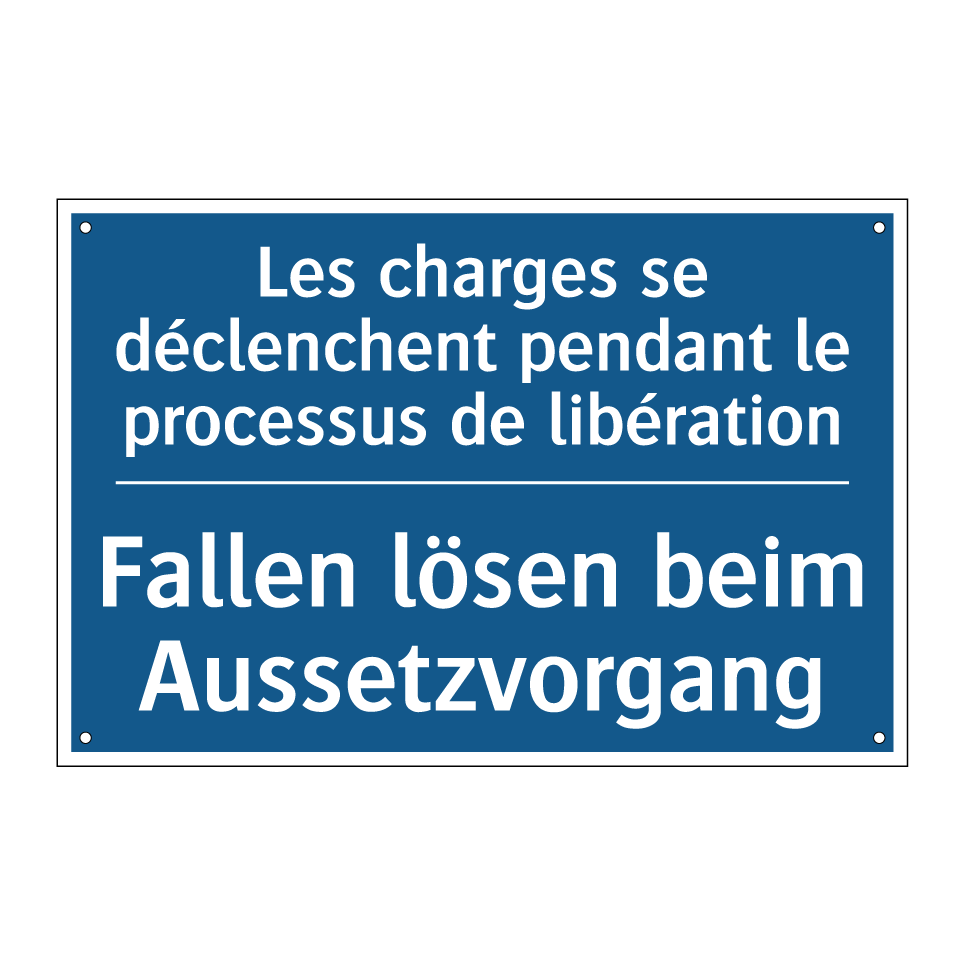 Fallen lösen beim Aussetzvorgang /.../ - Les charges se déclenchent pendant  /.../