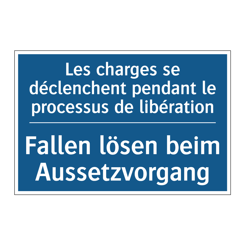 Fallen lösen beim Aussetzvorgang /.../ - Les charges se déclenchent pendant  /.../