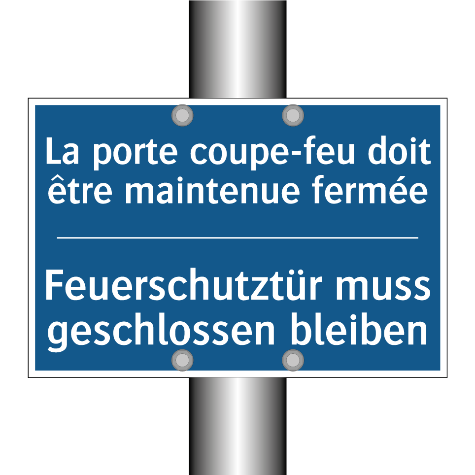 Feuerschutztür muss geschlossen  /.../ - La porte coupe-feu doit être maintenue  /.../