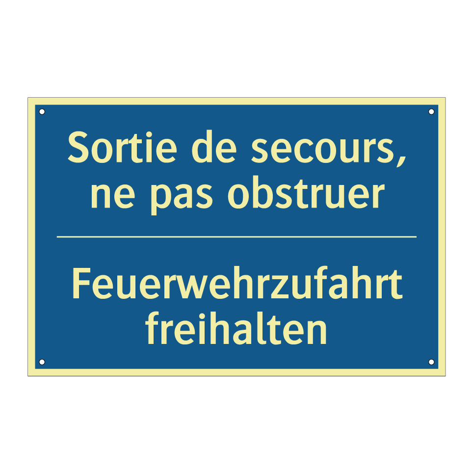 Feuerwehrzufahrt freihalten - Sortie de secours, ne pas obstruer /.../