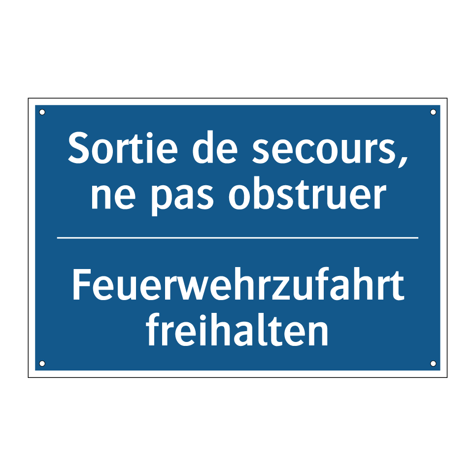 Feuerwehrzufahrt freihalten - Sortie de secours, ne pas obstruer /.../