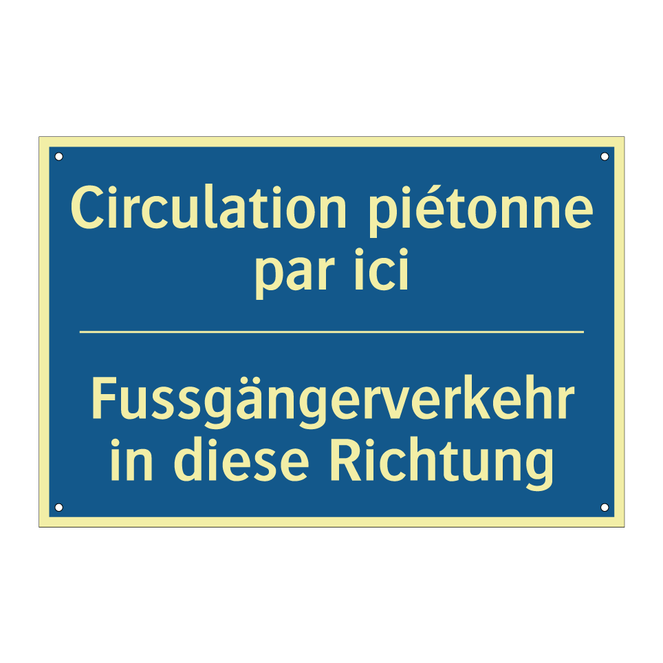 Fussgängerverkehr in diese Richtung /.../ - Circulation piétonne par ici