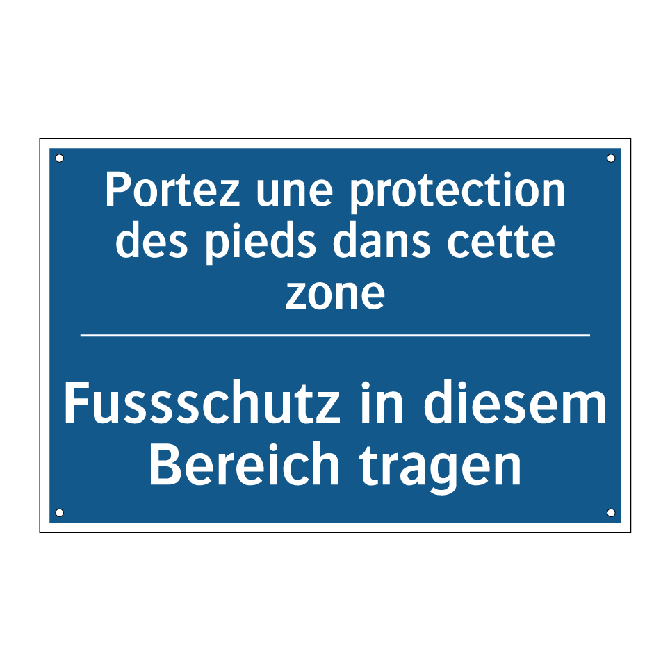 Fussschutz in diesem Bereich tragen /.../ - Portez une protection des pieds  /.../