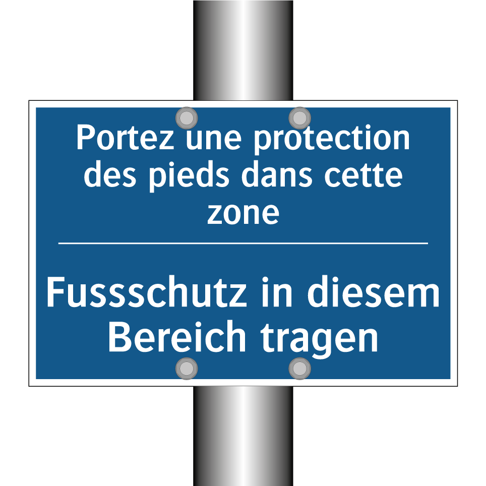 Fussschutz in diesem Bereich tragen /.../ - Portez une protection des pieds  /.../