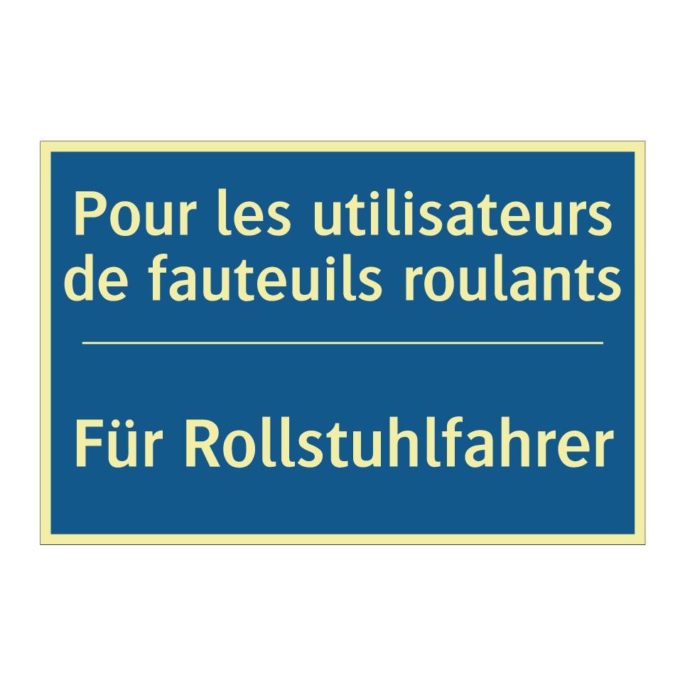 Für Rollstuhlfahrer - Pour les utilisateurs de fauteuils  /.../
