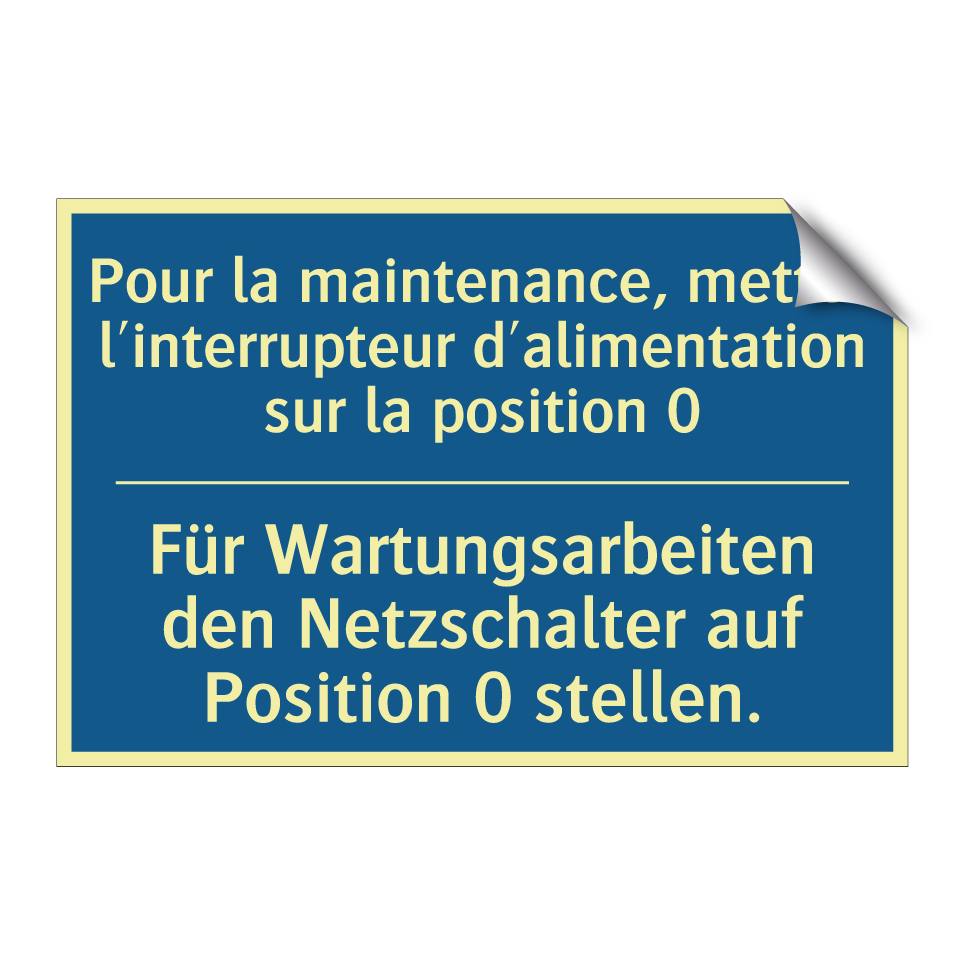 Für Wartungsarbeiten den Netzschalter  /.../ - Pour la maintenance, mettez l'interrupteur  /.../