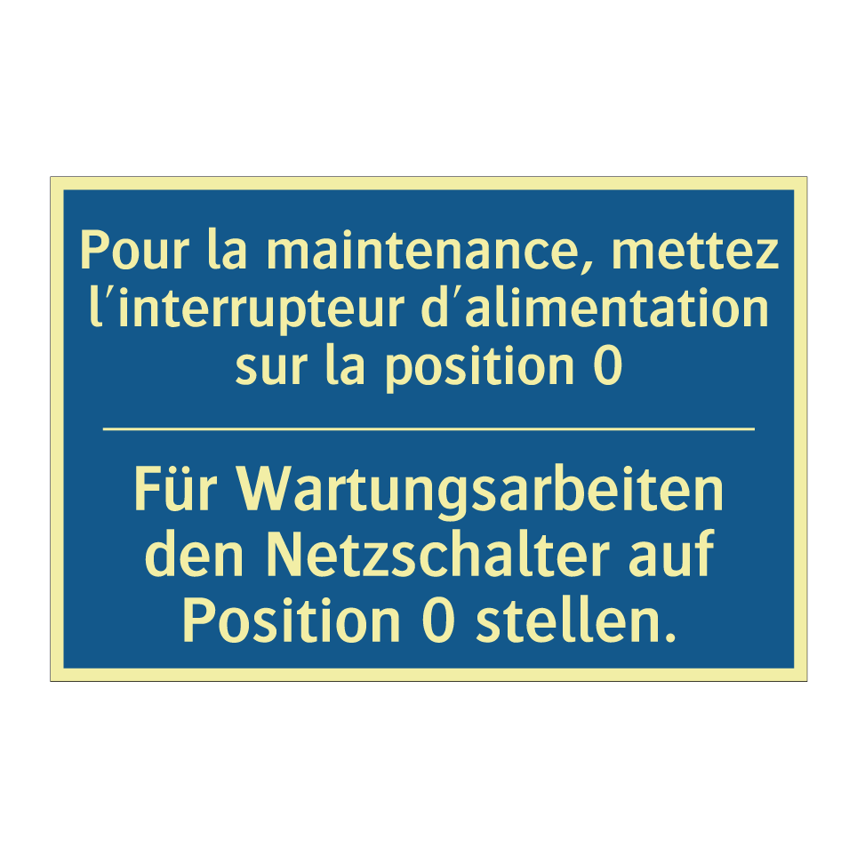 Für Wartungsarbeiten den Netzschalter  /.../ - Pour la maintenance, mettez l'interrupteur  /.../