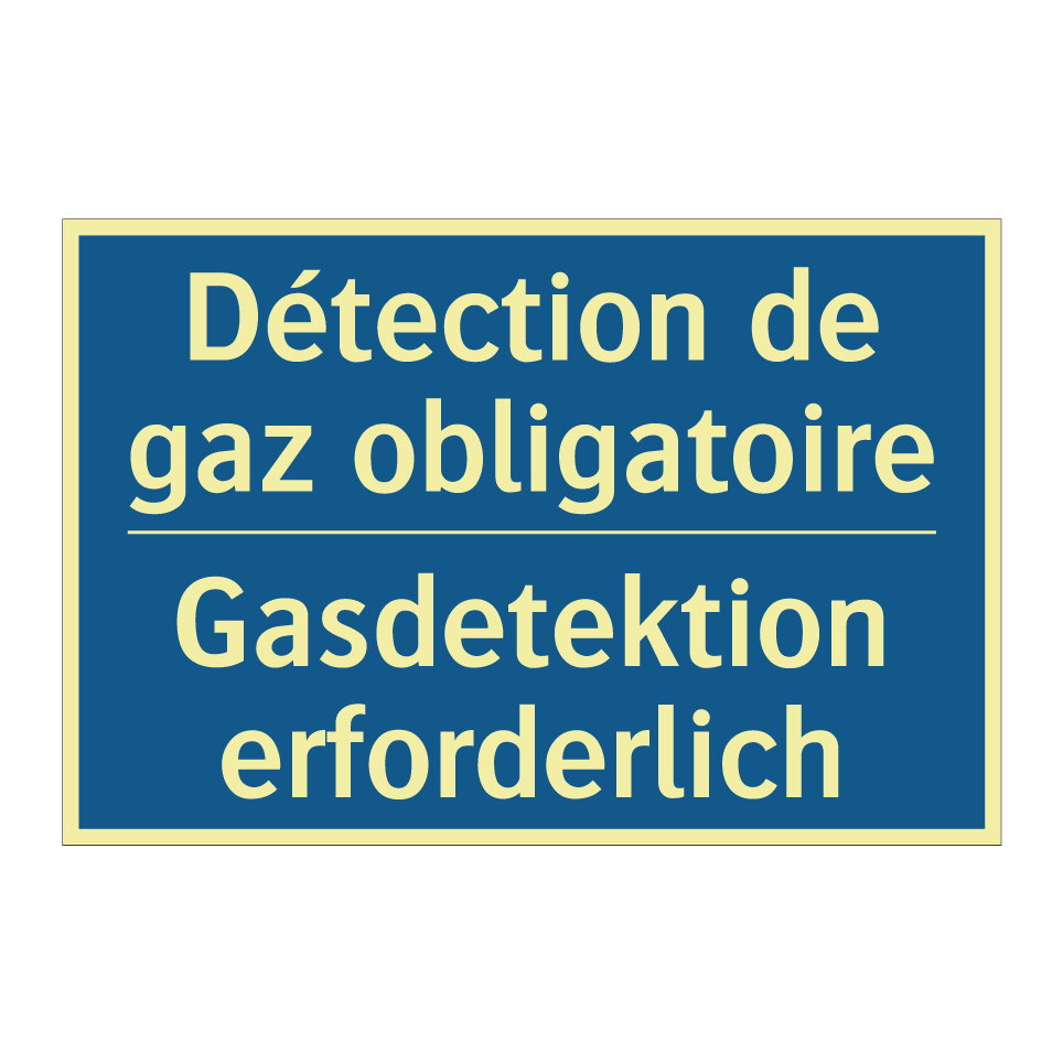 Gasdetektion erforderlich - Détection de gaz obligatoire