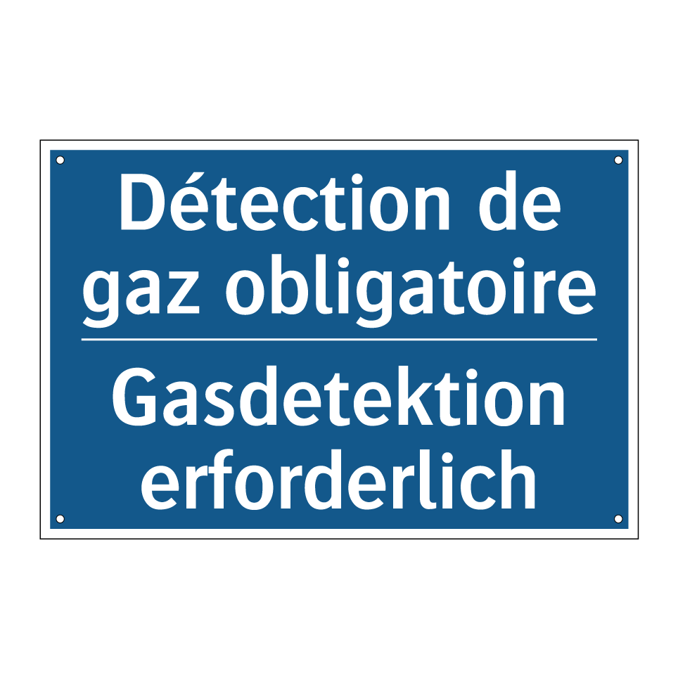 Gasdetektion erforderlich - Détection de gaz obligatoire