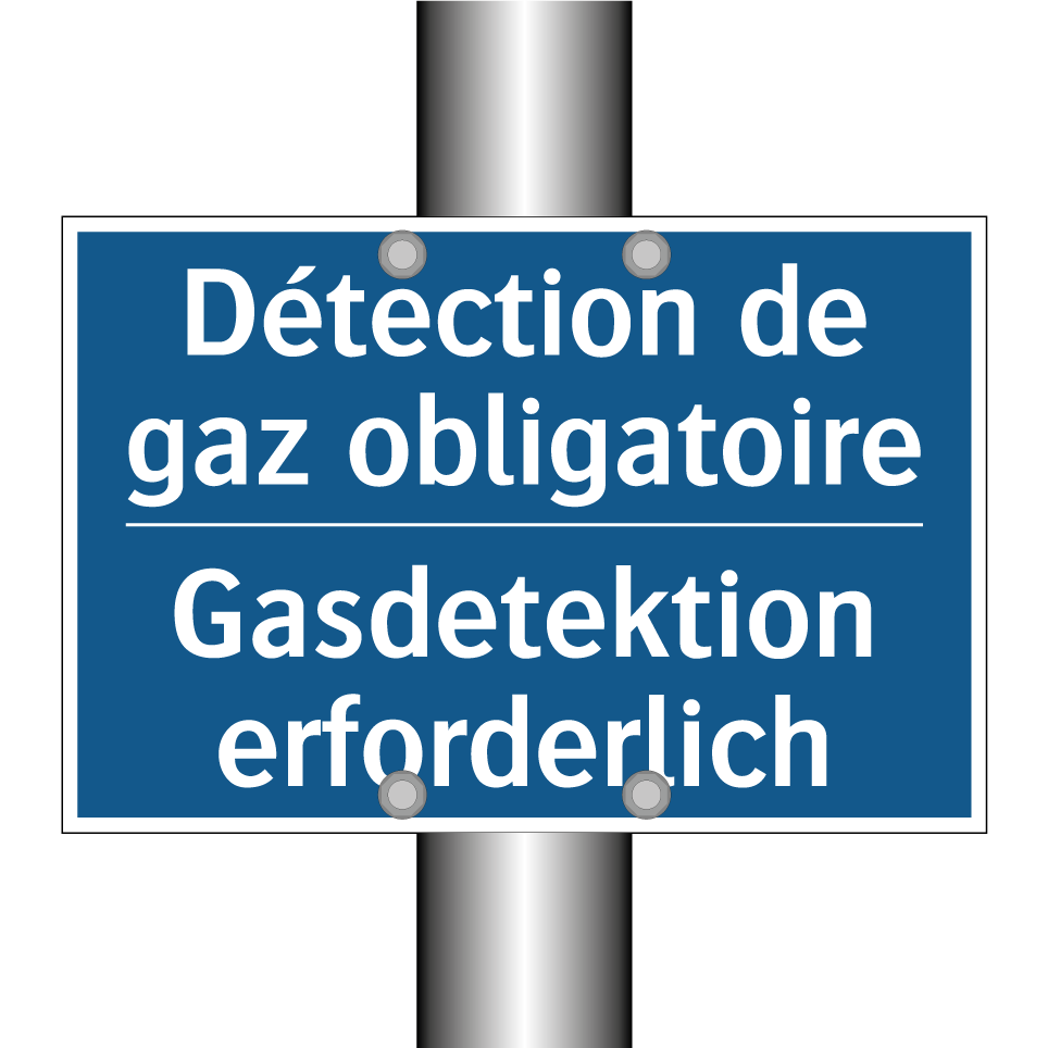 Gasdetektion erforderlich - Détection de gaz obligatoire