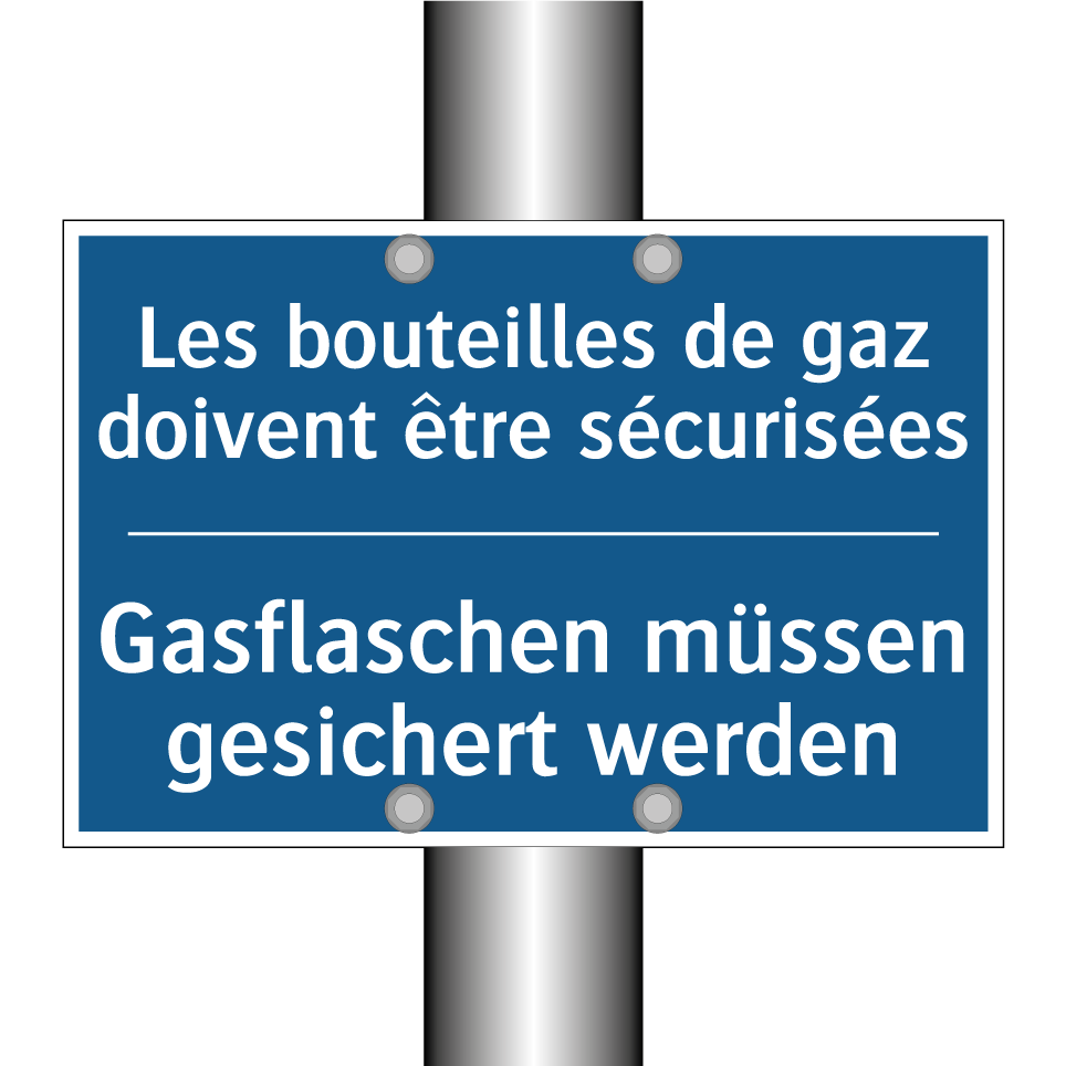 Gasflaschen müssen gesichert werden /.../ - Les bouteilles de gaz doivent  /.../